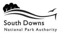 South Downs National Park Authority logo, design with some stylised trees, hills, and a bird, emphasising nature and conservation.