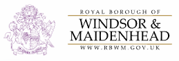 Royal Borough of Windsor & Maidenhead logo, designed with a coat of arms and the website URL www.rbmw.gov.uk.