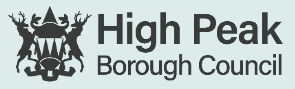 High Peak Borough Council logo stylised with a crest with reindeer and pine trees, representing local governance.