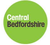 Green circular logo with the text "Central Bedfordshire" in bold black and white lettering.