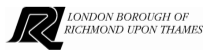 London Borough of Richmond upon Thames logo, present the stylised letters "R" and "L."