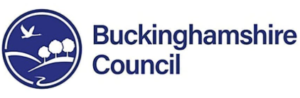 Buckinghamshire Council's logo featuring a stylised landscape that have some trees with a bird.