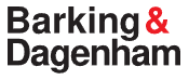 Barking and Dagenham logo, designed with bold black text with an ampersand in red between the two place names.