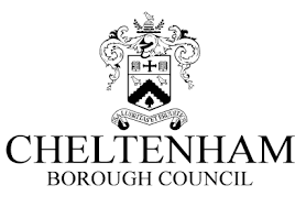 Cheltenham Borough Council logo designed with an ornate crest above the text "CHELTENHAM BOROUGH COUNCIL" in bold lettering.